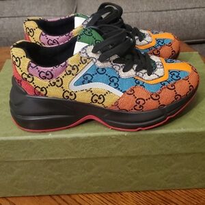 Gucci Rhyton GG Multicolor Monogram Black Size 37